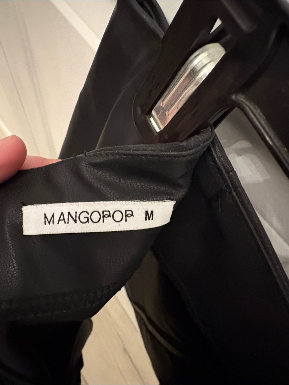 Mango Black Faux Leather Mini Skirt